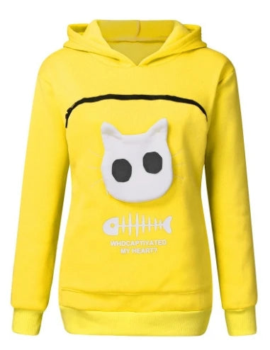 Cat Lover Hoodie – Cozy Kangaroo Pocket Pullover with Dog Paw Print & Cute Animal Ears Sweatshirt