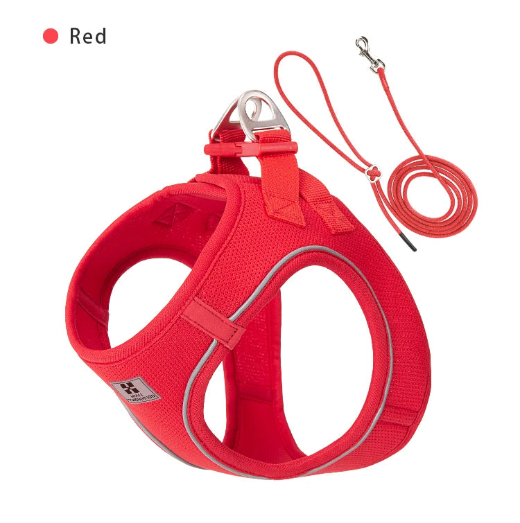 Dog Harness and Leash Set – Adjustable Reflective Pet Vest for Small & Medium Dogs, Puppies and Cats – Comfortable No-Pull Harness for Outdoor Walking (Chihuahua, Yorkie, French Bulldog)