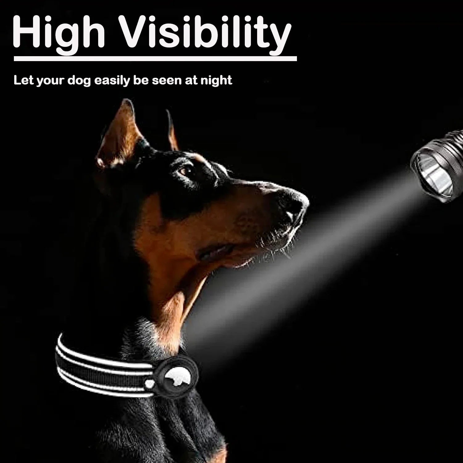 Reflective Dog Collar for Apple AirTag – Waterproof Pet Collar with Anti-Lost Tracker Holder, Secure & Adjustable Positioning Collar for Dogs & Cats