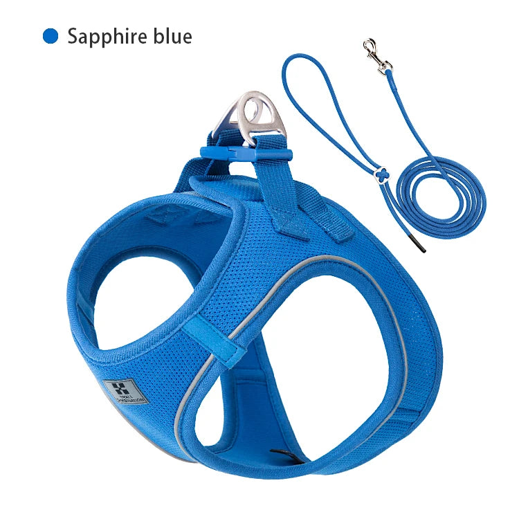 Dog Harness and Leash Set – Adjustable Reflective Pet Vest for Small & Medium Dogs, Puppies and Cats – Comfortable No-Pull Harness for Outdoor Walking (Chihuahua, Yorkie, French Bulldog)