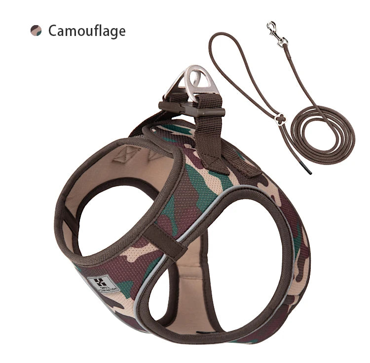 Dog Harness and Leash Set – Adjustable Reflective Pet Vest for Small & Medium Dogs, Puppies and Cats – Comfortable No-Pull Harness for Outdoor Walking (Chihuahua, Yorkie, French Bulldog)