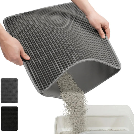 Cat Litter Mat – Double Layer Waterproof Urine-Resistant Pad, Easy to Clean, Non-Slip, Scratch-Resistant Large Pet Mat for Litter Box