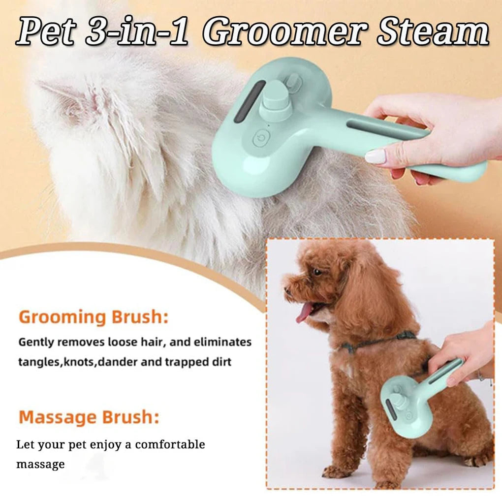 Luxury Steam Grooming Brush for Dogs - Unique Steam Spray Dog Brush for Effortless Grooming
