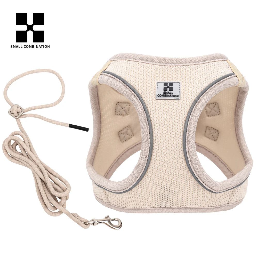 Dog Harness and Leash Set – Adjustable Reflective Pet Vest for Small & Medium Dogs, Puppies and Cats – Comfortable No-Pull Harness for Outdoor Walking (Chihuahua, Yorkie, French Bulldog)