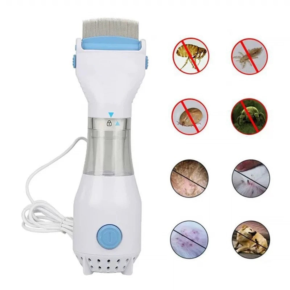 Electric Flea Comb for Dogs & Cats – Multifunctional Anti-Lice Pet Brush, Safe Physical Removal of Fleas, Lice & Ticks – Gentle Grooming Tool & Accessory for Pets