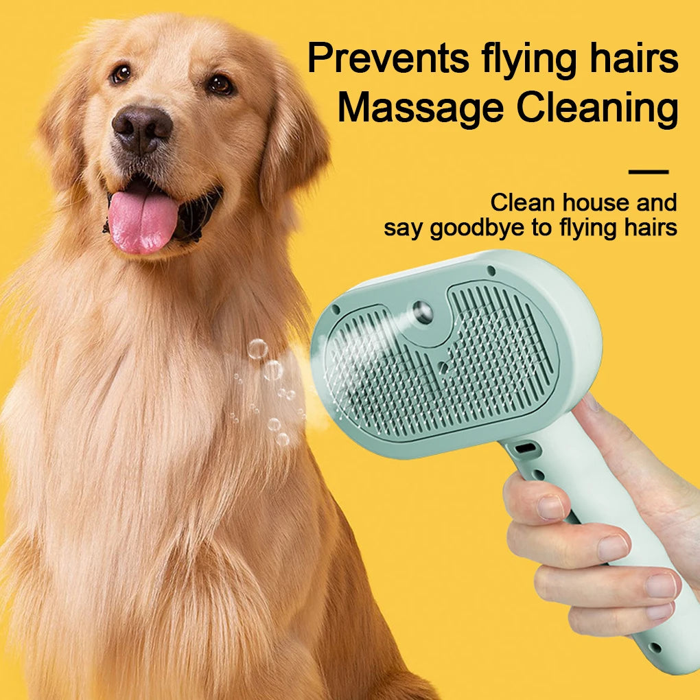 Luxury Steam Grooming Brush for Dogs - Unique Steam Spray Dog Brush for Effortless Grooming