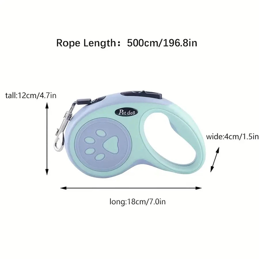 Automatic Retractable Dog Leash – Durable Telescopic Pet Lead with Bone & Paw Print Design – Strong Walking Leash for Small, Medium & Large Dogs