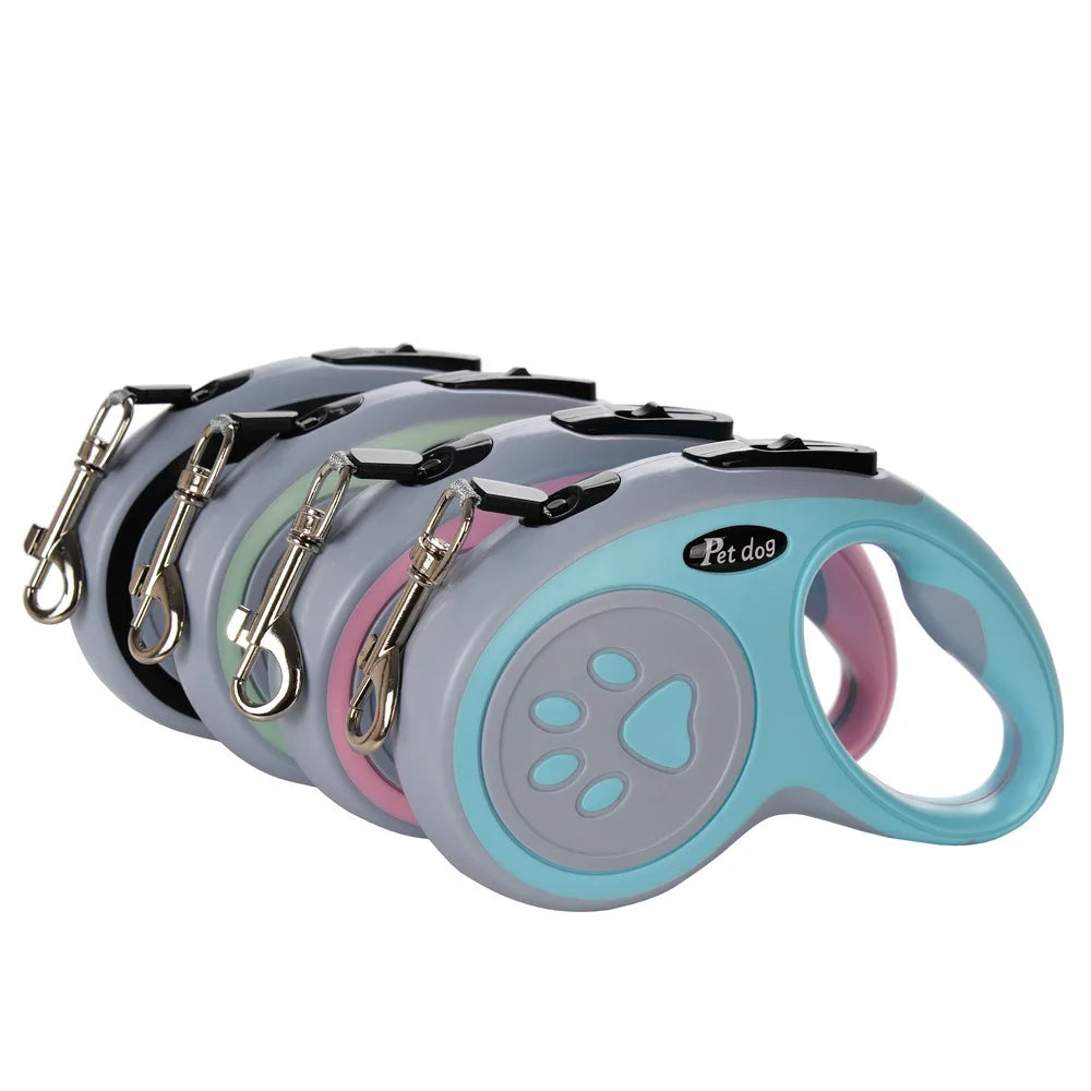 Automatic Retractable Dog Leash – Durable Telescopic Pet Lead with Bone & Paw Print Design – Strong Walking Leash for Small, Medium & Large Dogs