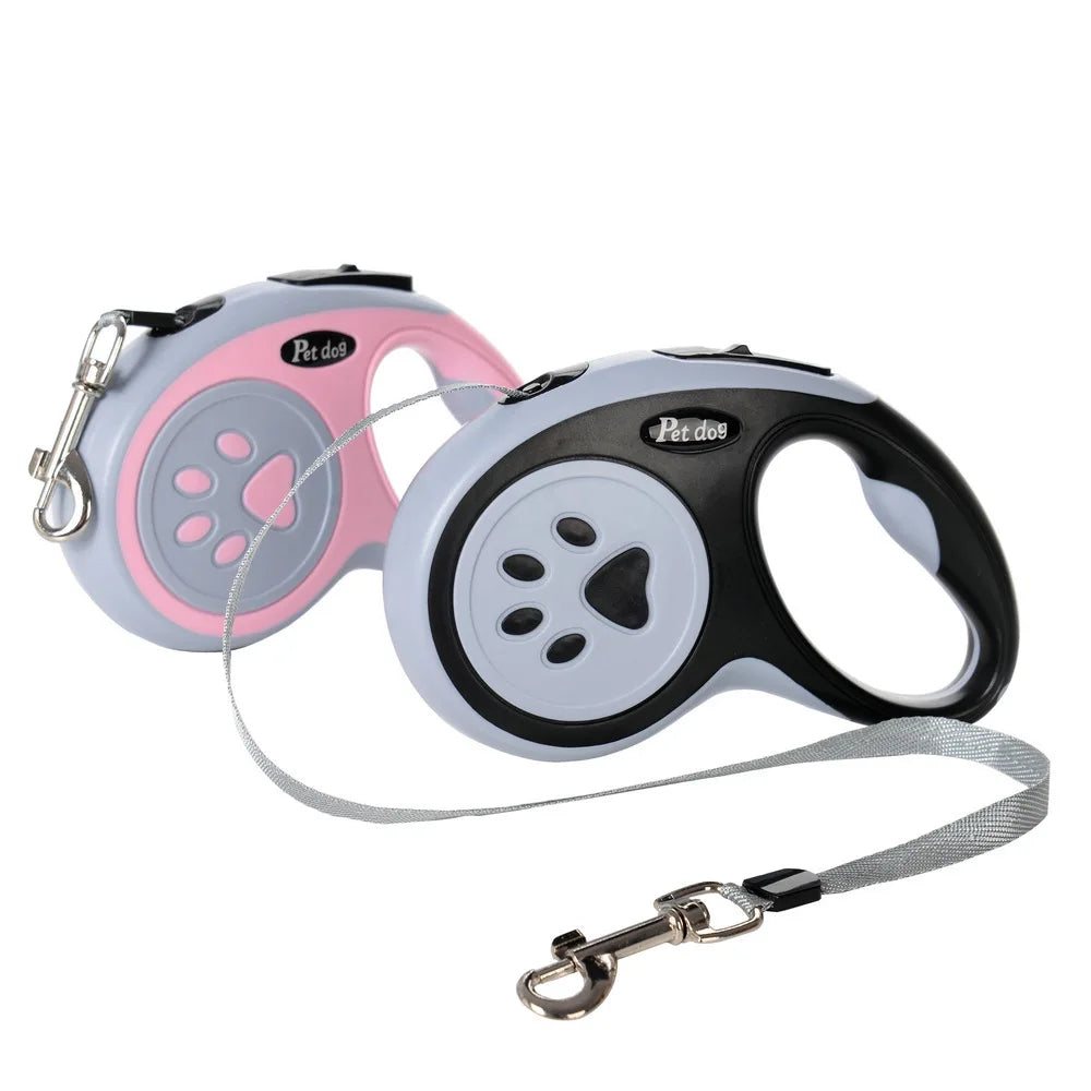Automatic Retractable Dog Leash – Durable Telescopic Pet Lead with Bone & Paw Print Design – Strong Walking Leash for Small, Medium & Large Dogs